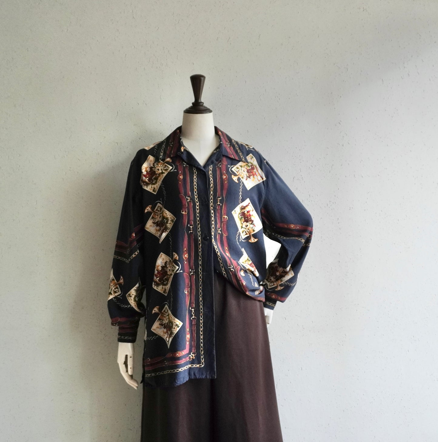 90s Printed Silk Shirt