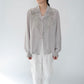 70s Hand Embroidery Silk Shirt Dead Stock