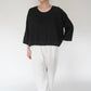 90s Black Linen Boxy Blouse