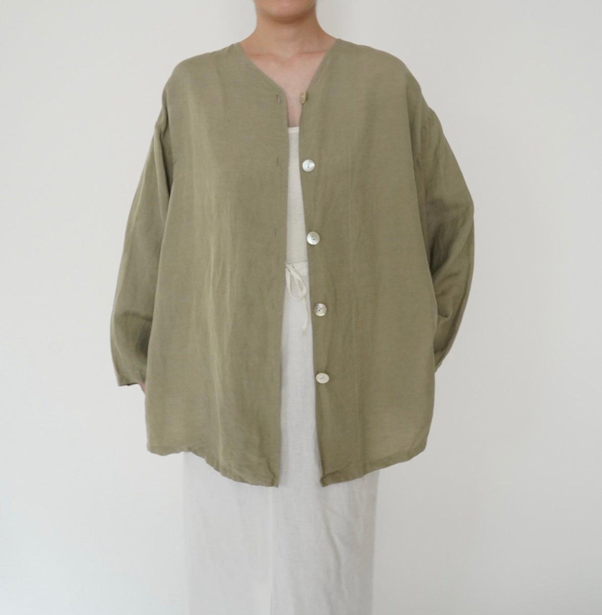 90s Light Khaki Blouse,Jacket