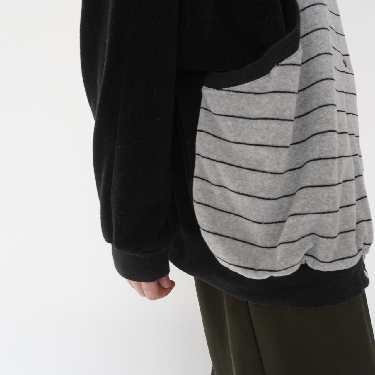 90s Striped Velour Top Made in USA