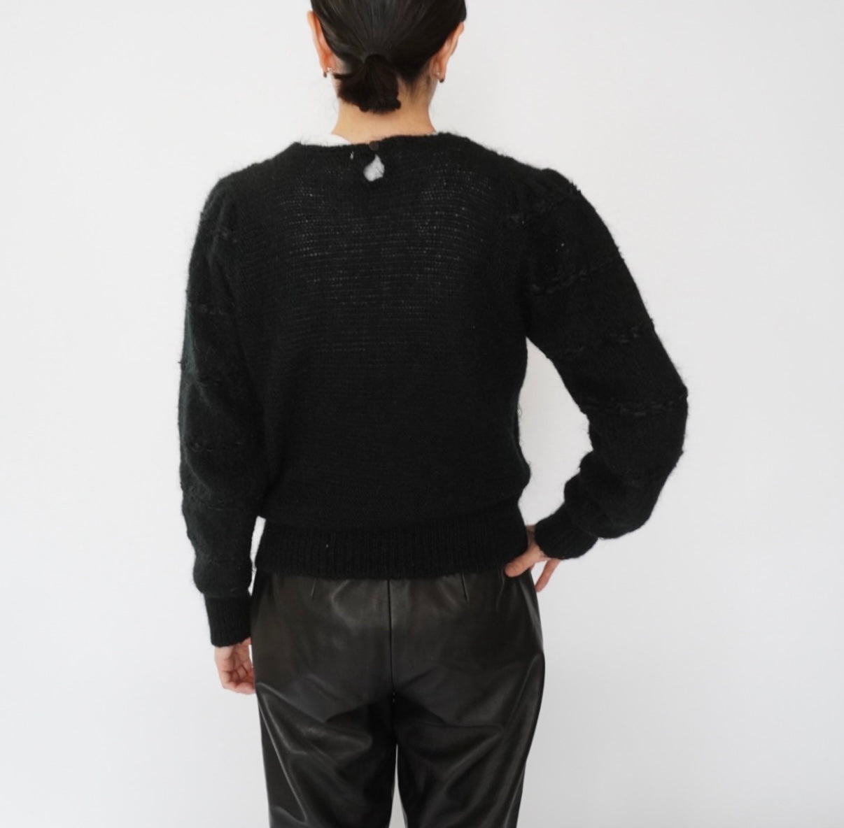 80s EURO Black Mohair Knit