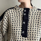 80s Black x White Knit Made in  Norway