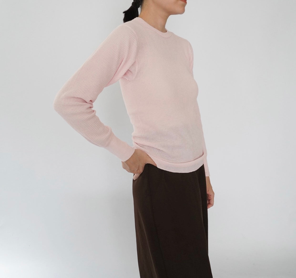 90s Light Pink Thermal Made in USA
