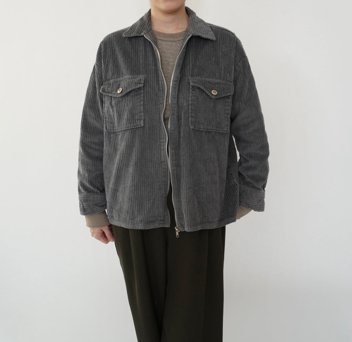 90s Gray Corduroy Light Jacket