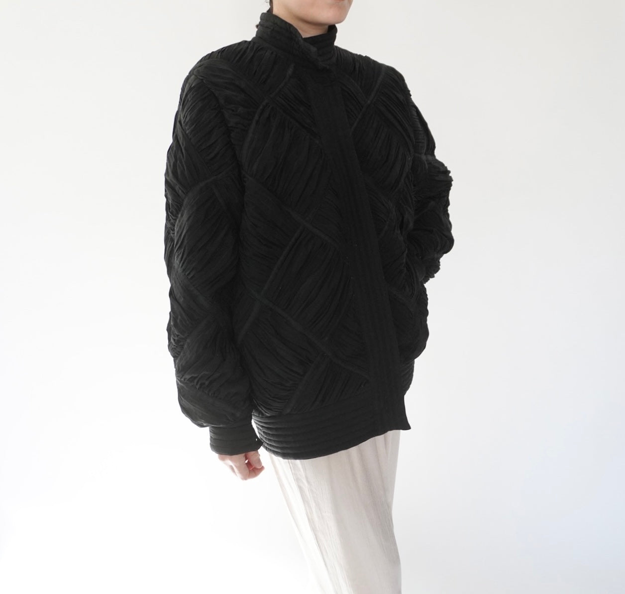 80s Silk Pleat Design Jacket