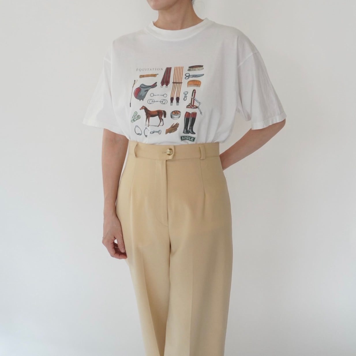 90s "AIGLE" Printed T-shirt Made in France