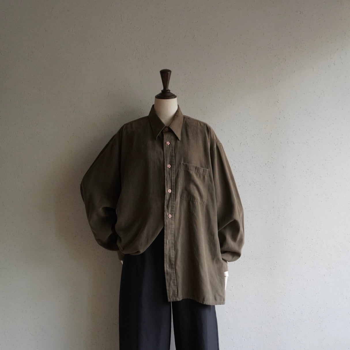 Khaki Faux Suede Shirt