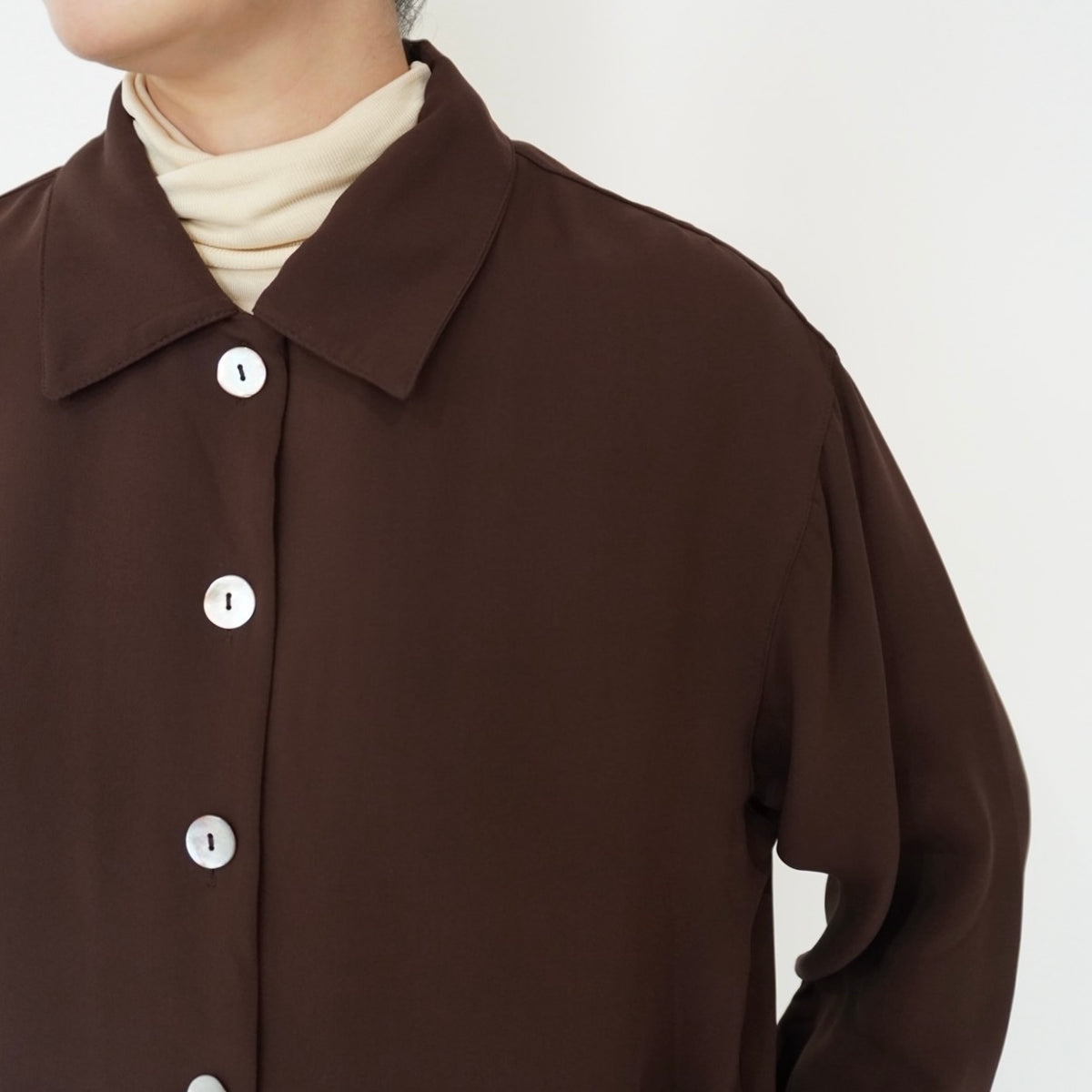 90s Brown Silk Shirt