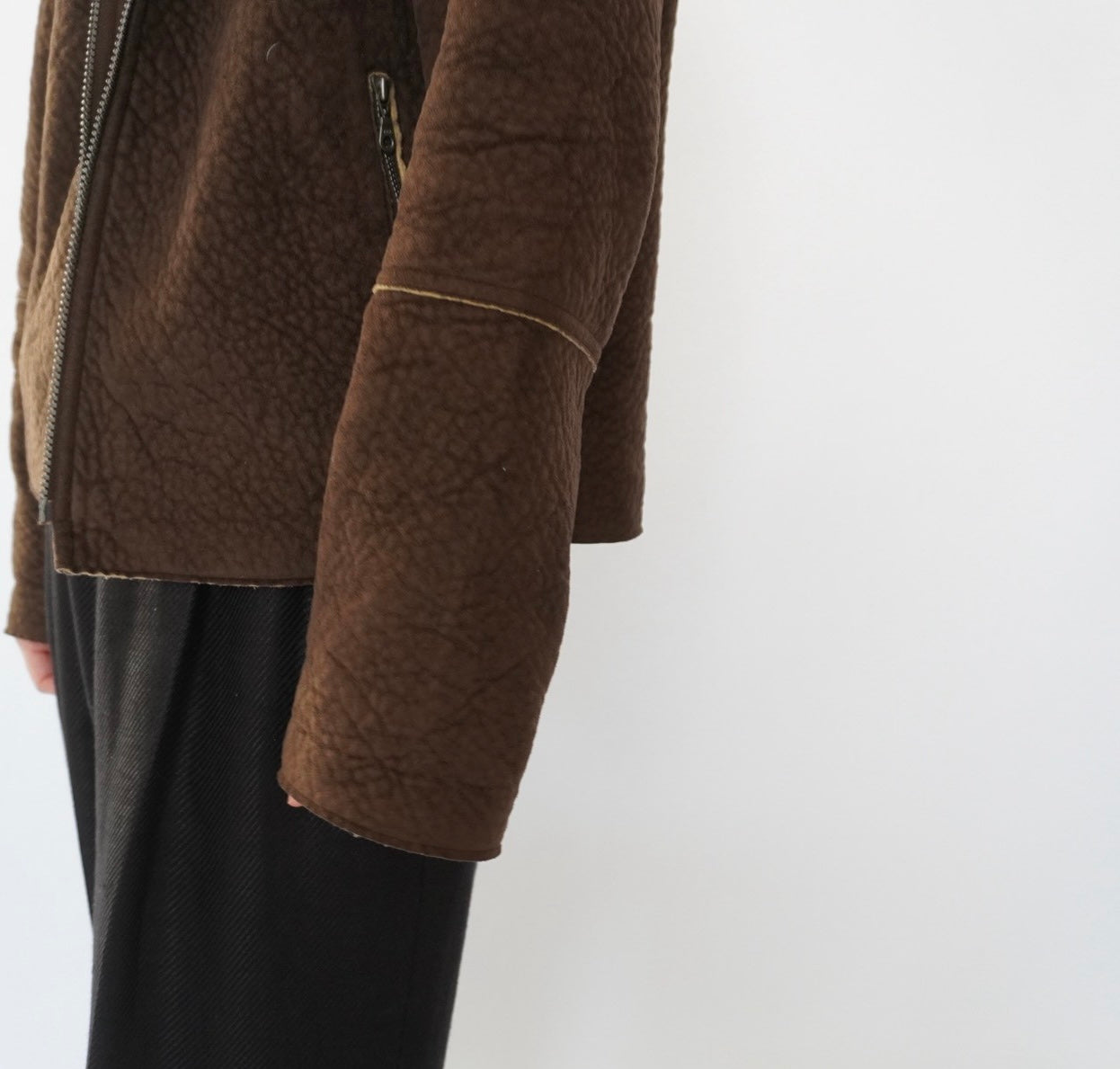 90s Faux Shearling Zipped Jacket