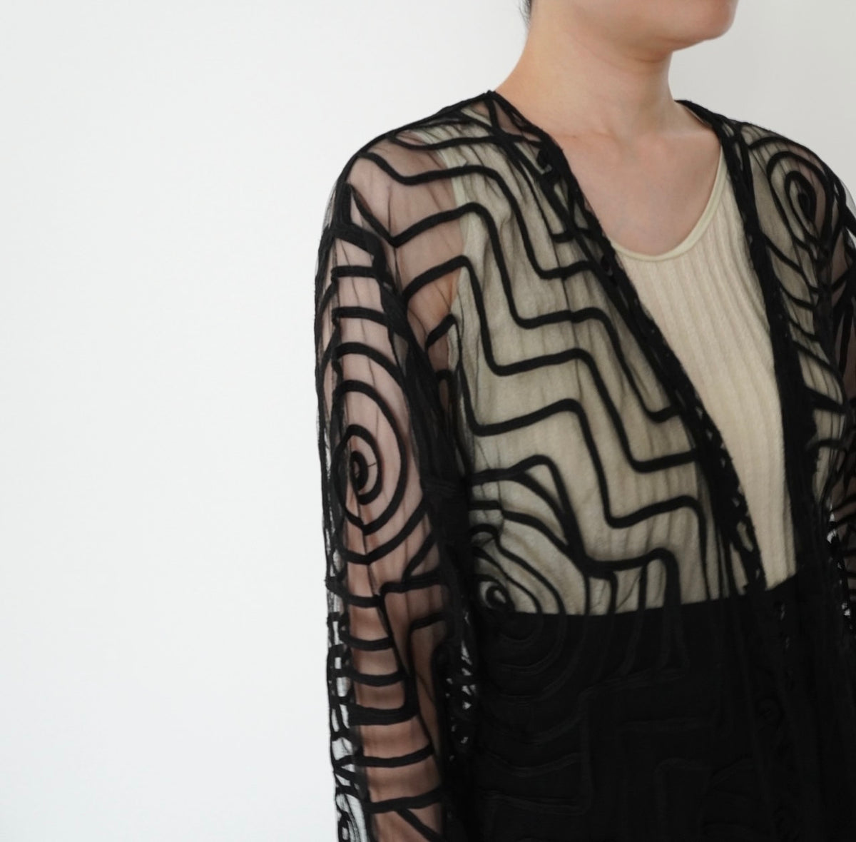80s Cord Lace Design Robe