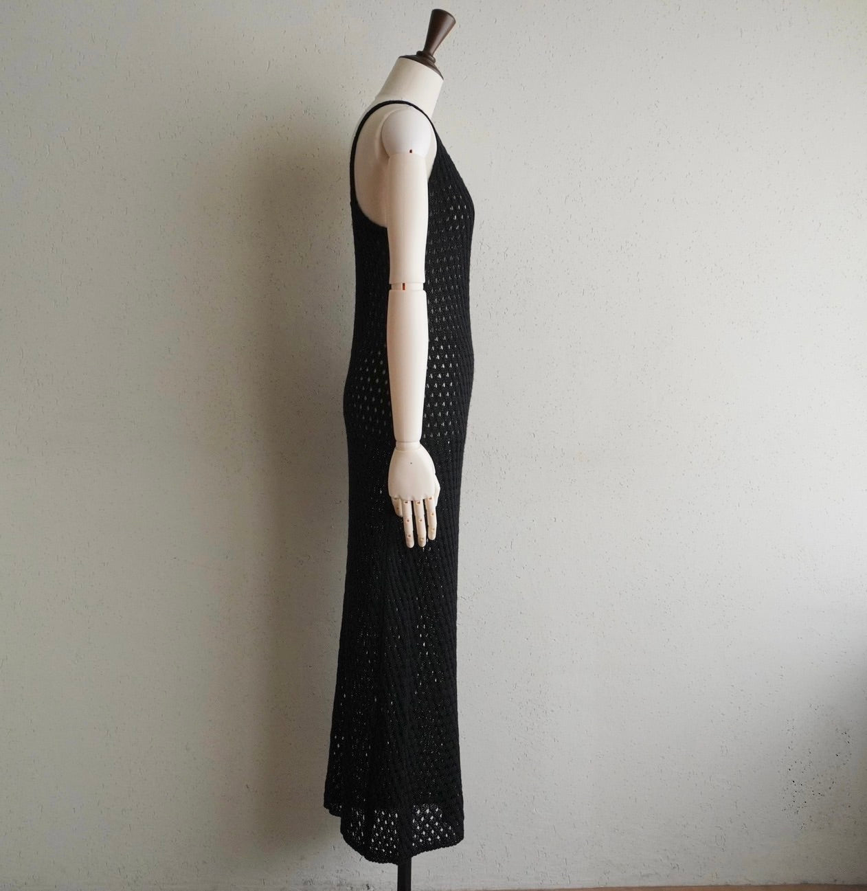 90s Black Crochet Dress Made in Italy