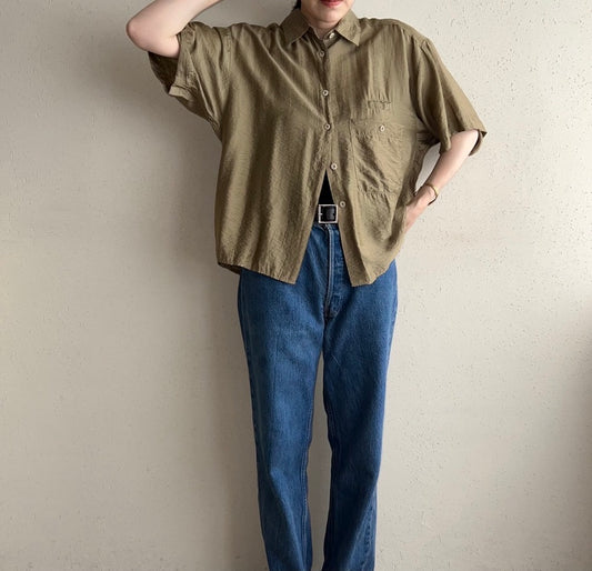 90s Rayon Boxy Shirt