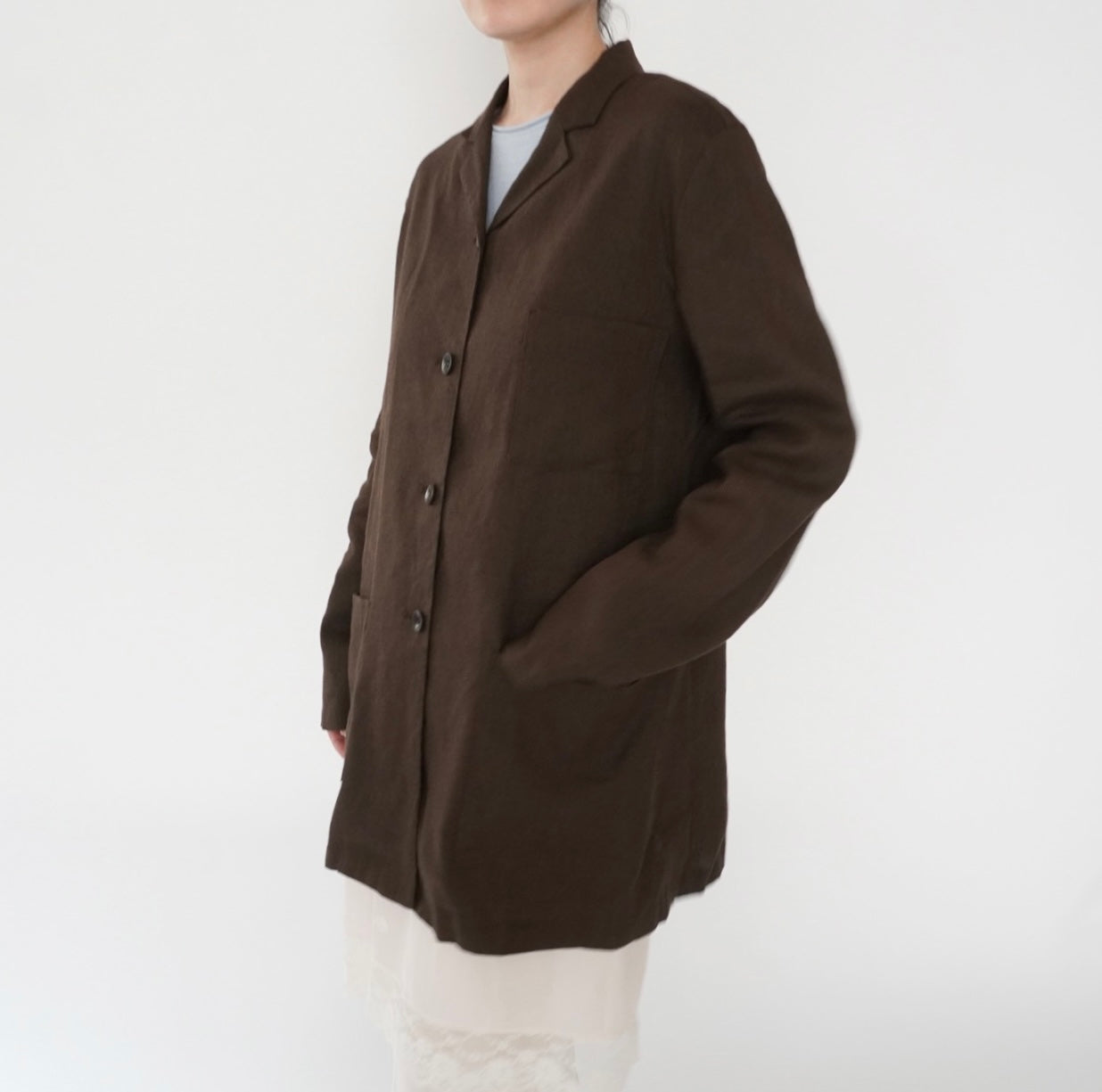 90s Linen Shirt Jacket