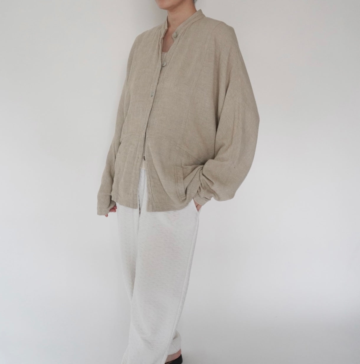 90s Design Beige Blouse