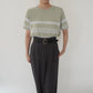 90s Green Striped Top