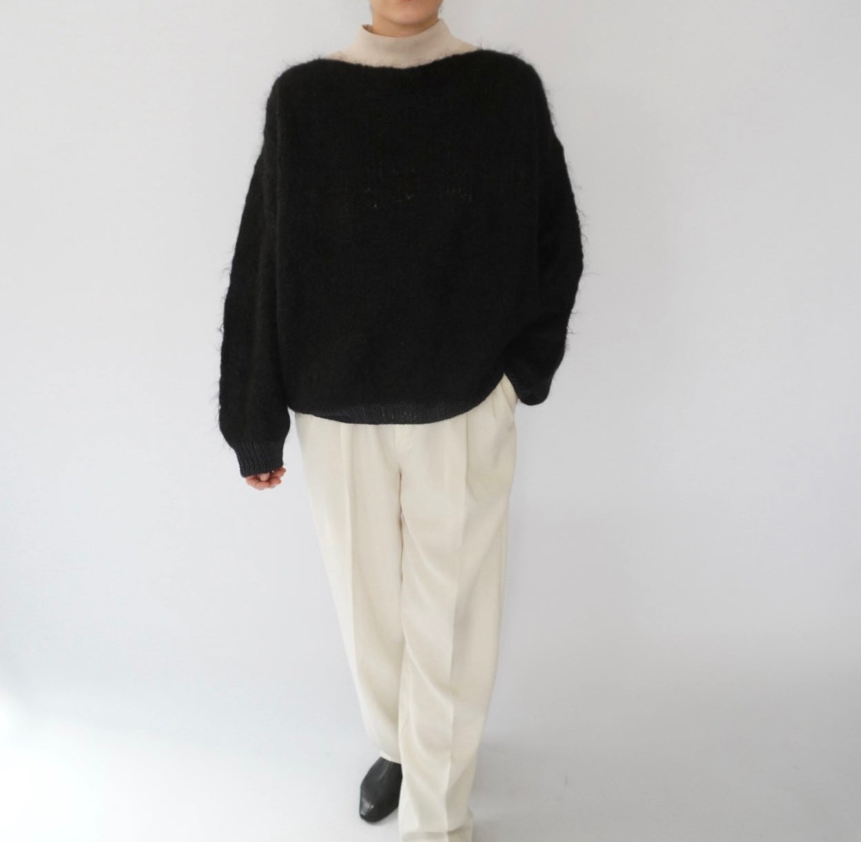 80s Black Mohair Knit