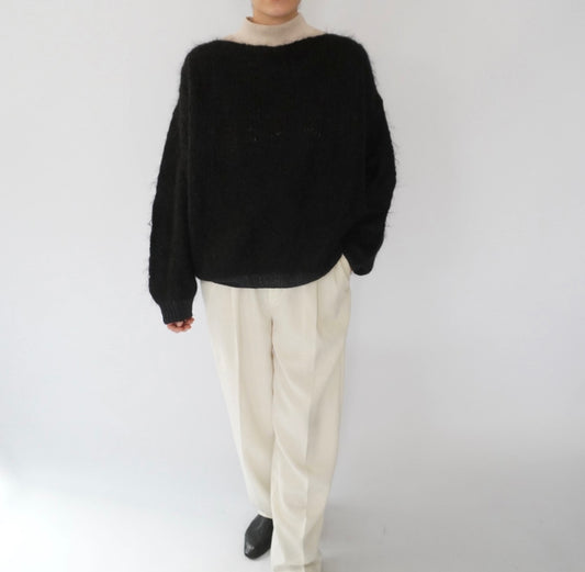 80s Black Mohair Knit