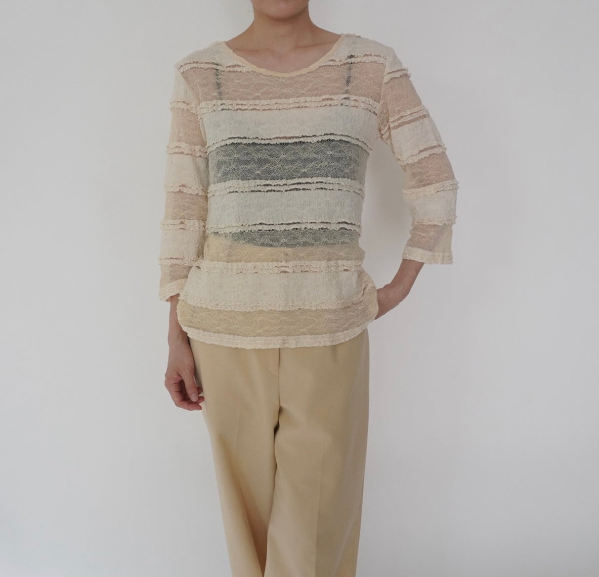 90s Sheer Lace Design Top