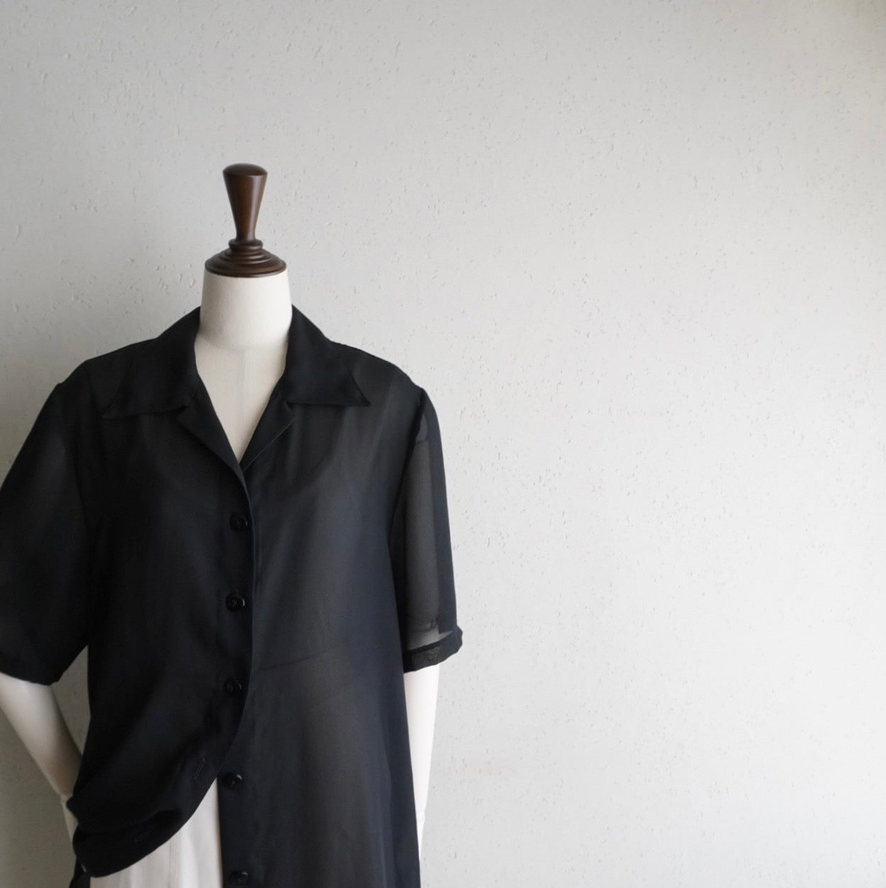 90s Black Sheer Shirt Made in Italy