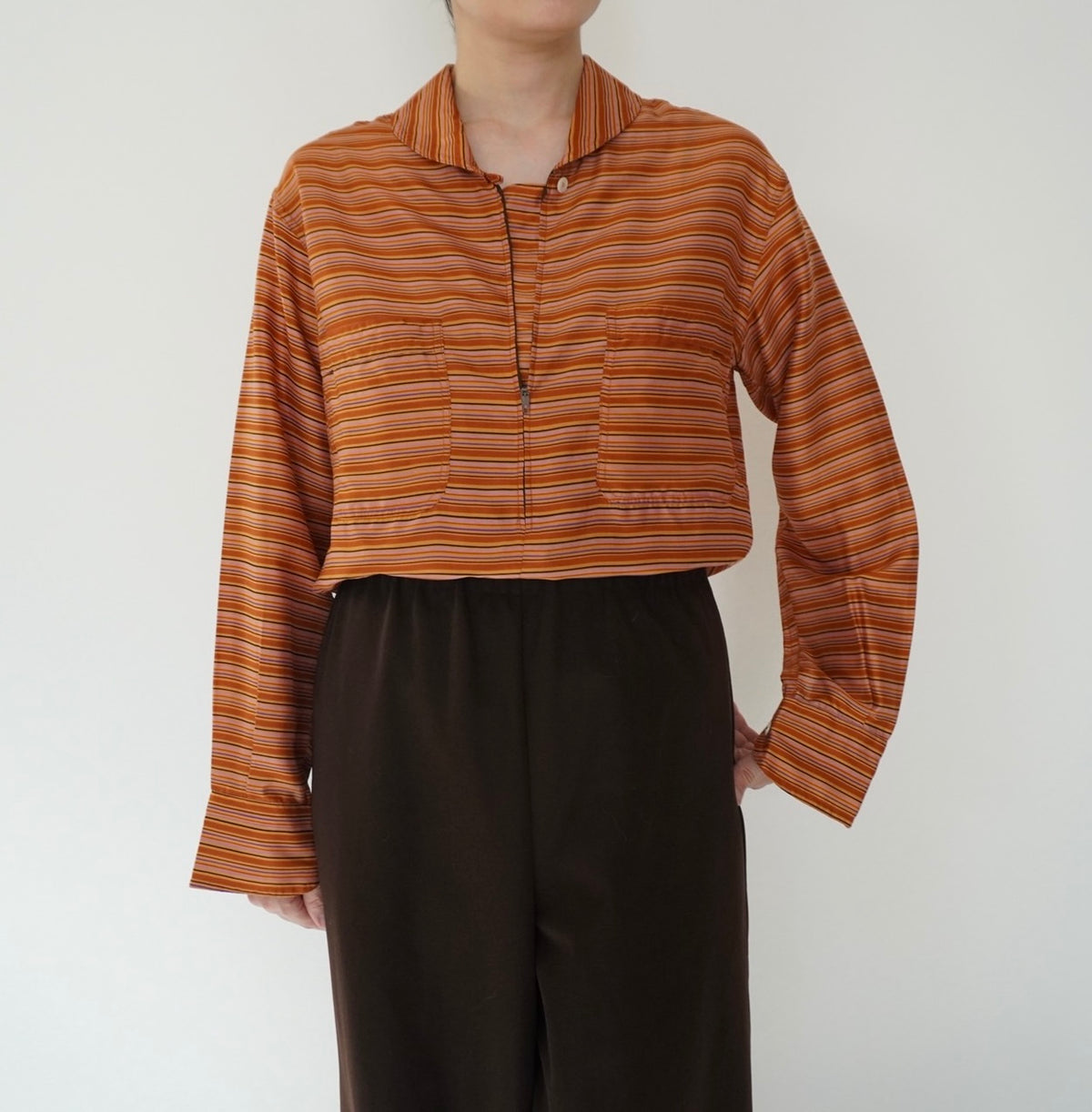 80s EURO Striped Blouse