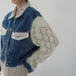 90s Crochet Denim Jacket