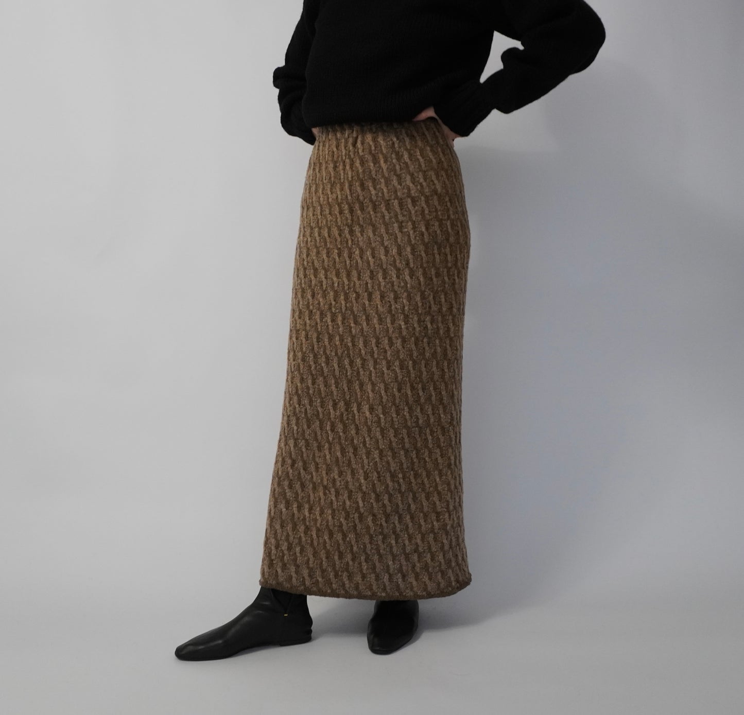 80s Pattern Knit Skirt