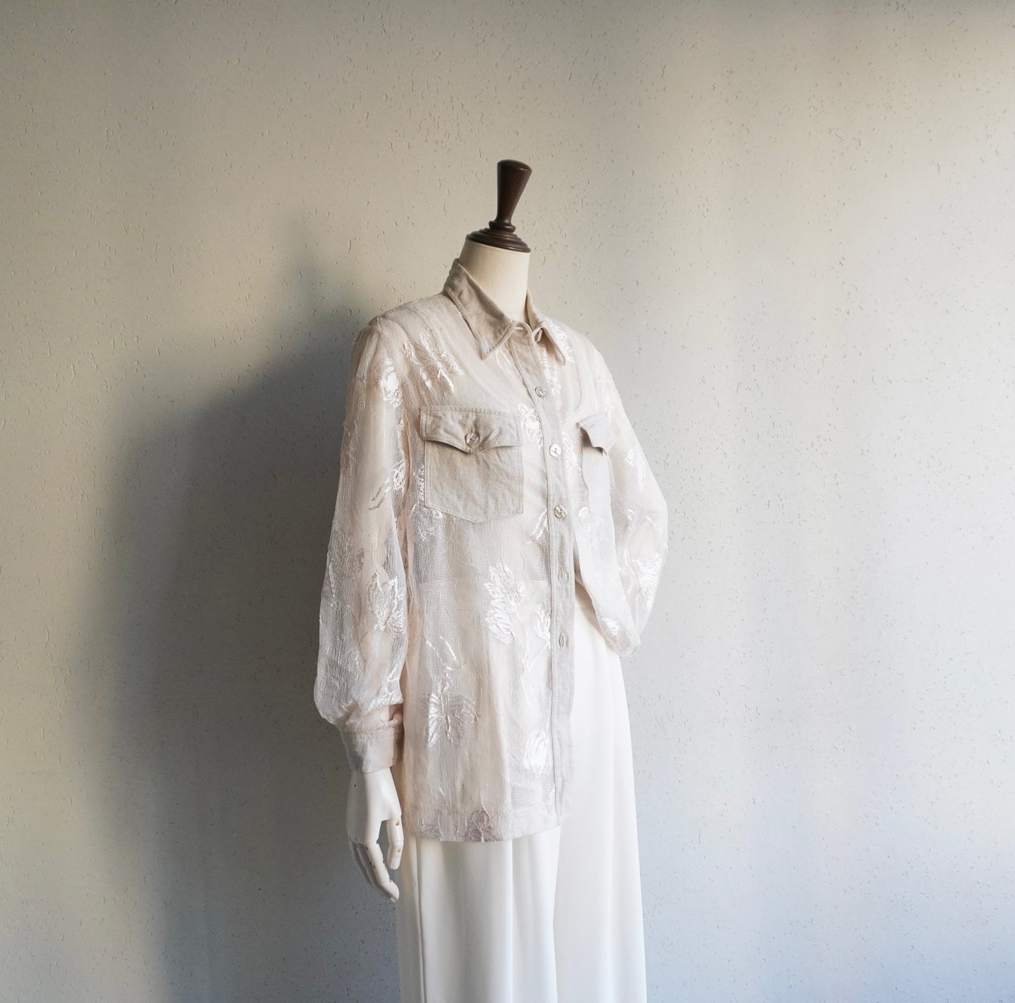 90s Lace Design Shirt Made in Canada