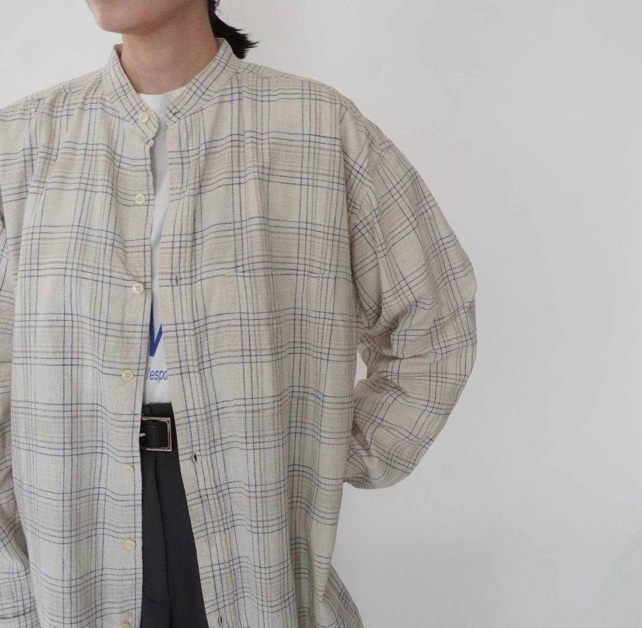 90s Linen Plaid Shirt