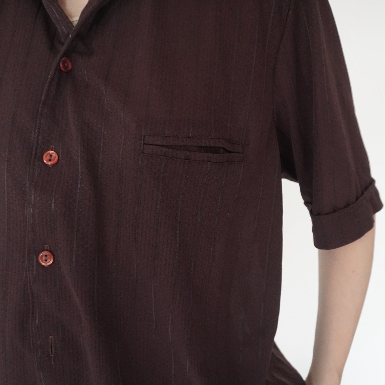 80s Brown Striped Shirt