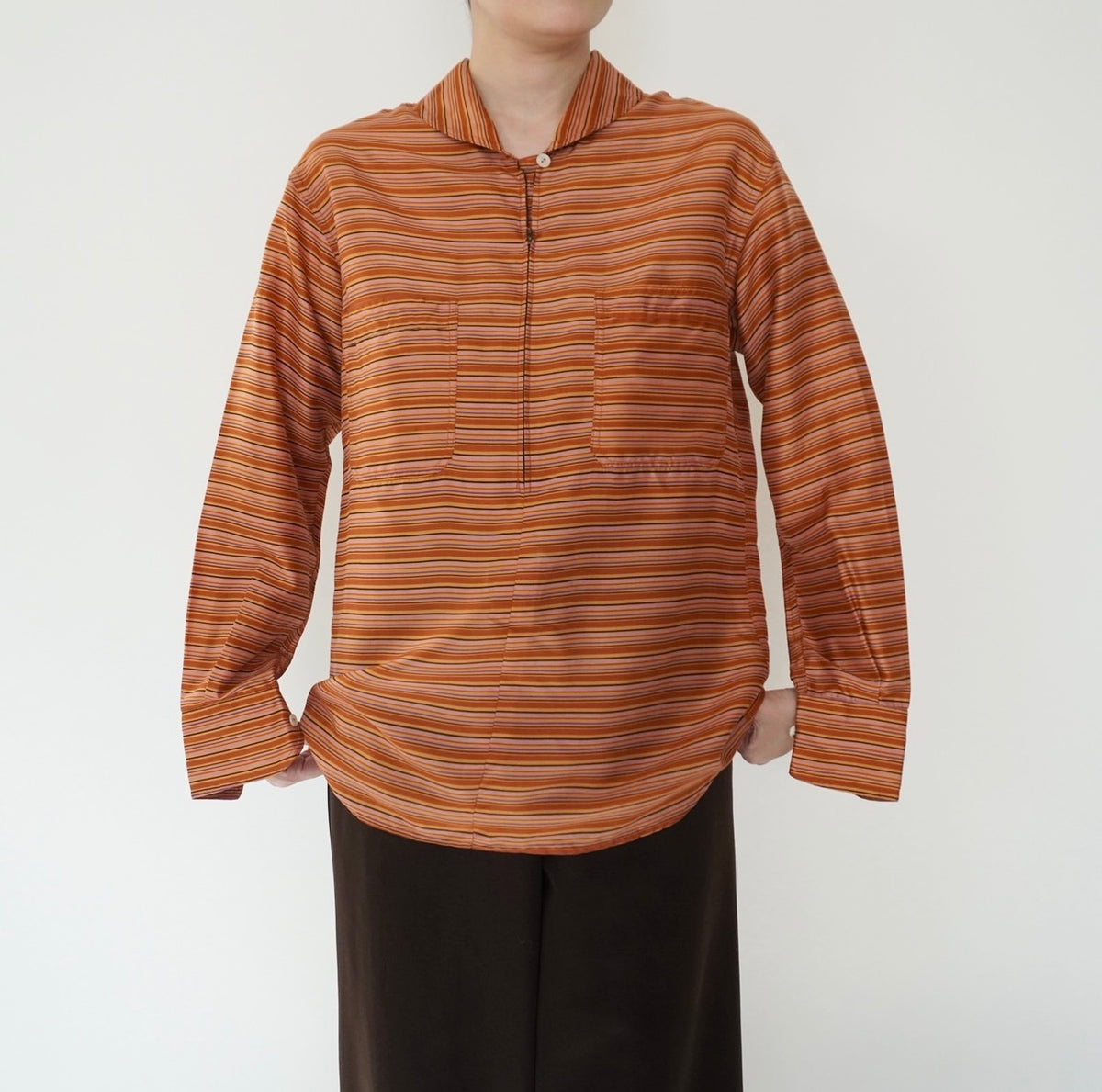 80s EURO Striped Blouse