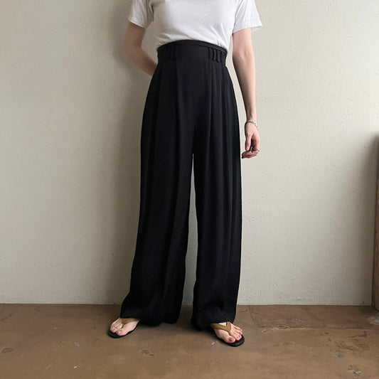 80s Black Wide Pants Made in USA