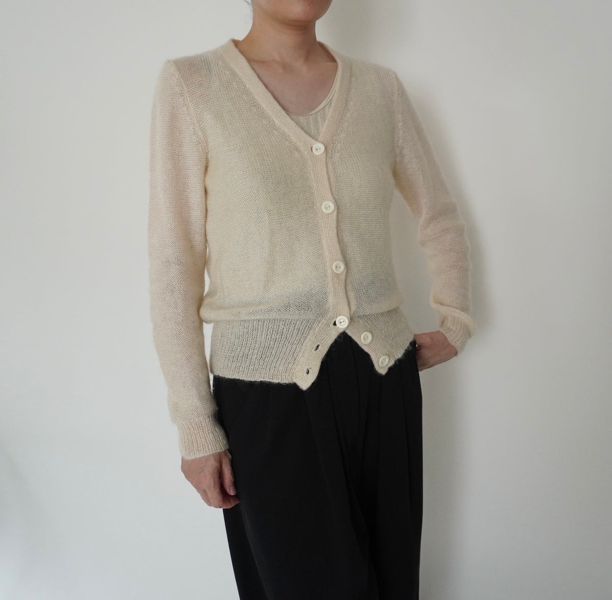 90s Ivory Knit Cardigan