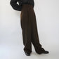90s Wool Striped Wide Pants Made in USA Dead Stock