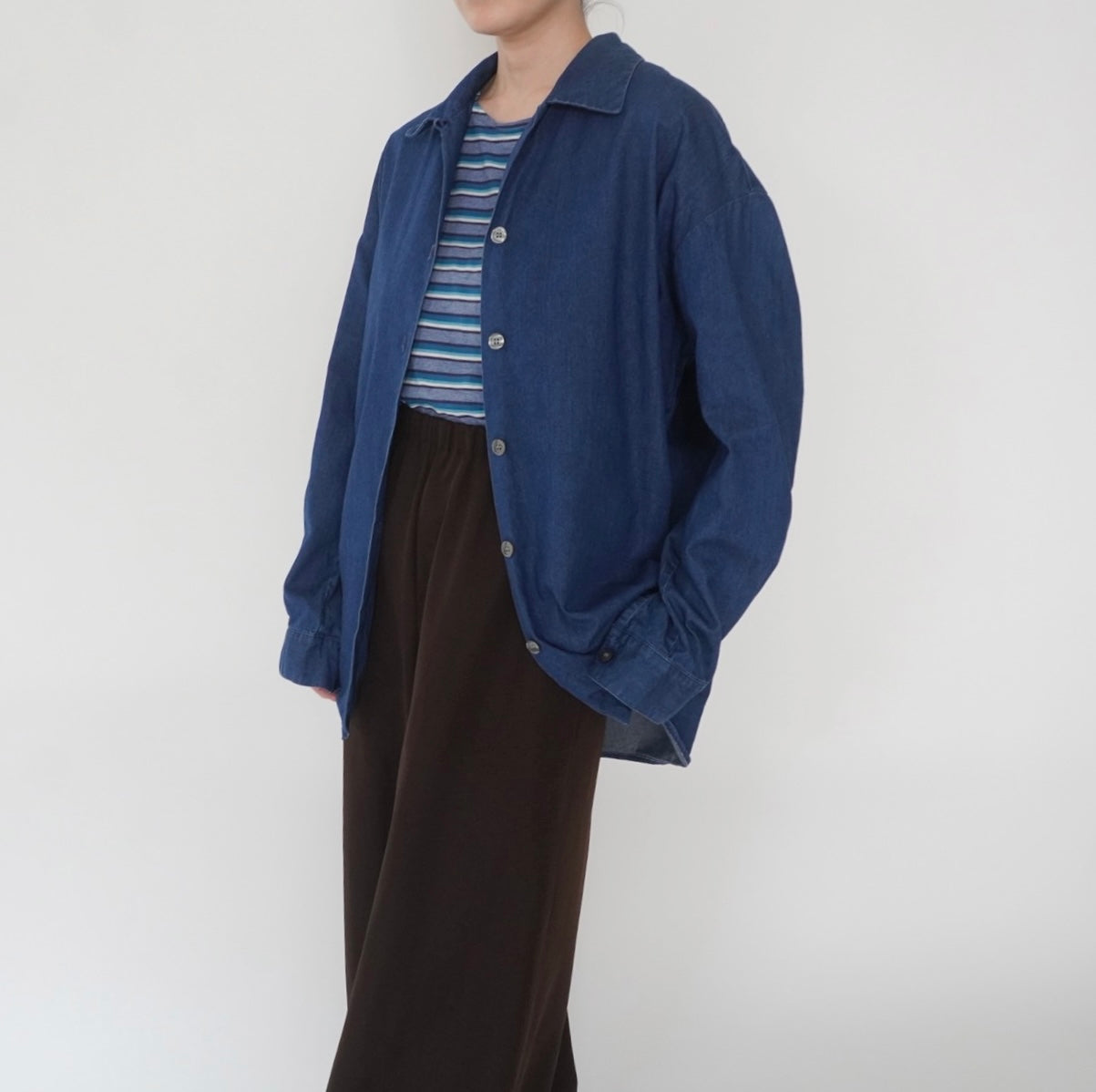80s "ANNE KLEIN" Denim Shirt