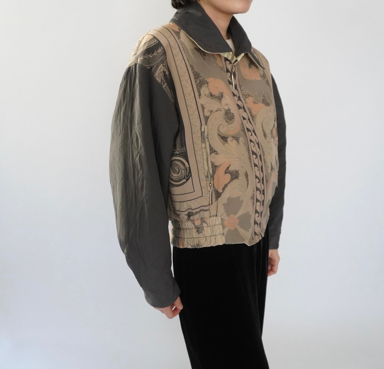 90s"Laurel" Silk Reversible Jacket Made in Germany