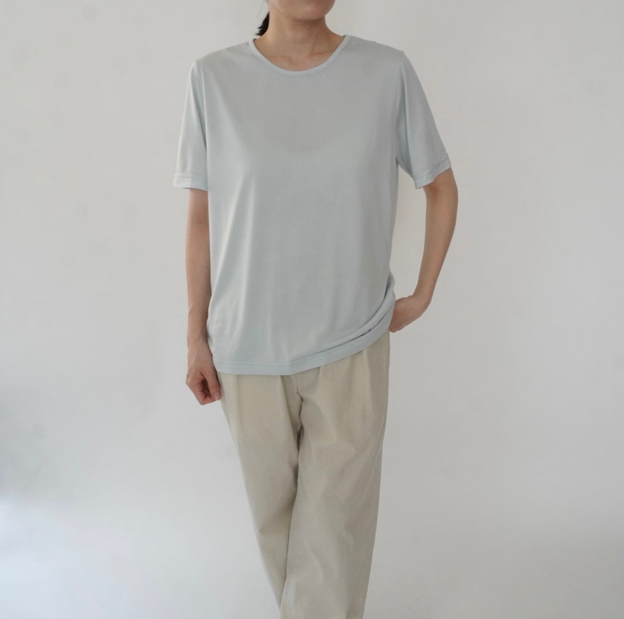 90s Light Blue Top Made in USA