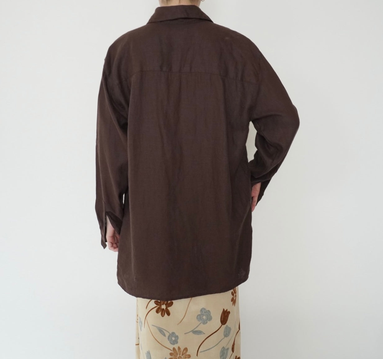 90s Brown Linen Shirt