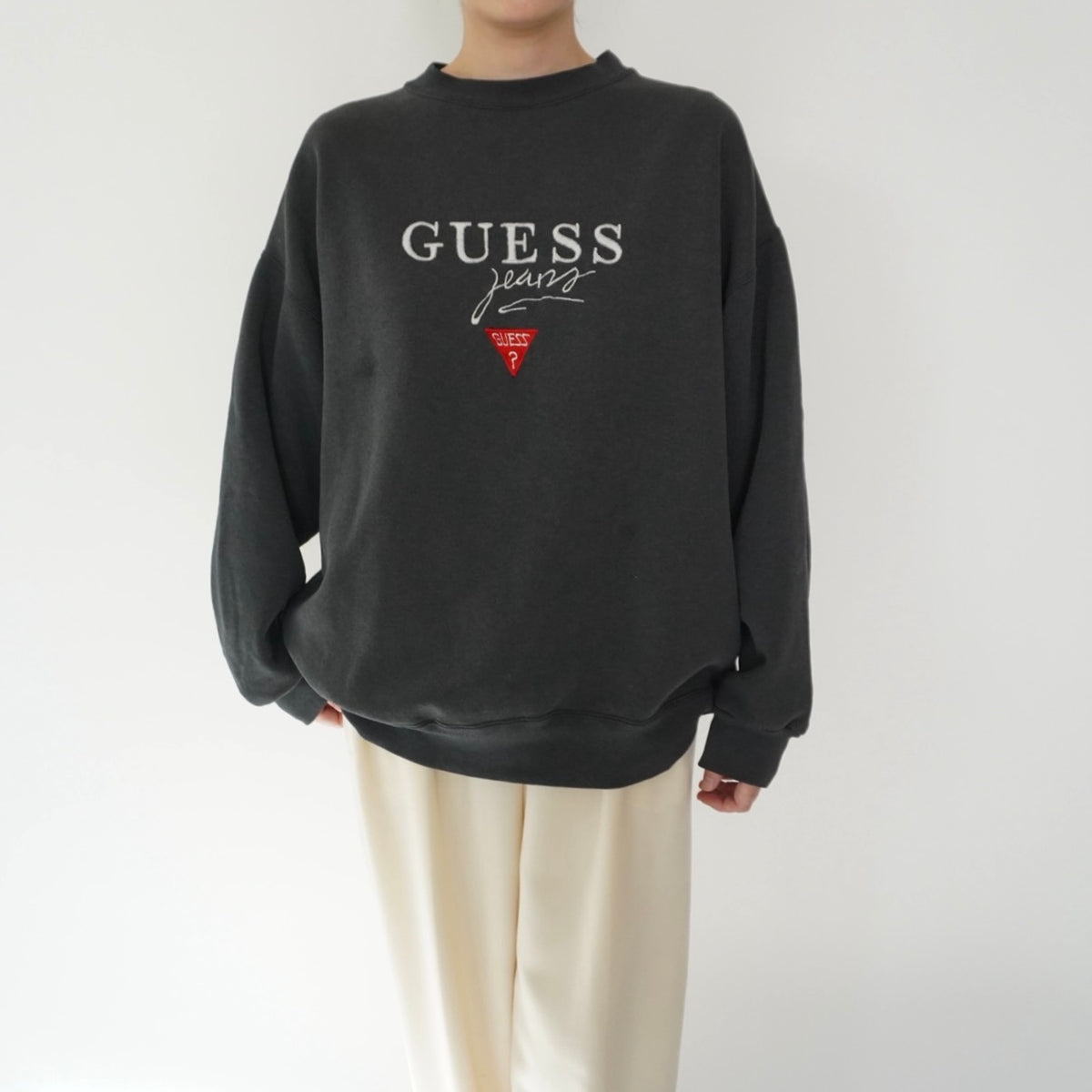 90s "GUESS" Embroidery Sweater Made in USA