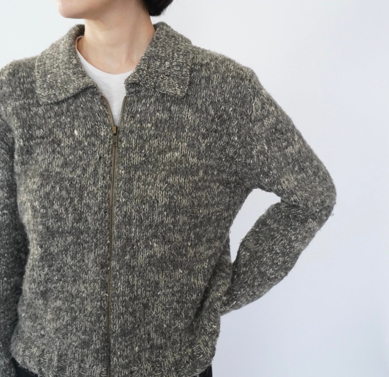 90s Zipped Knit Top