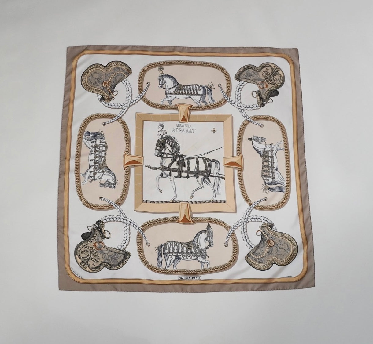"Hermès " Silk Scarf Made in France