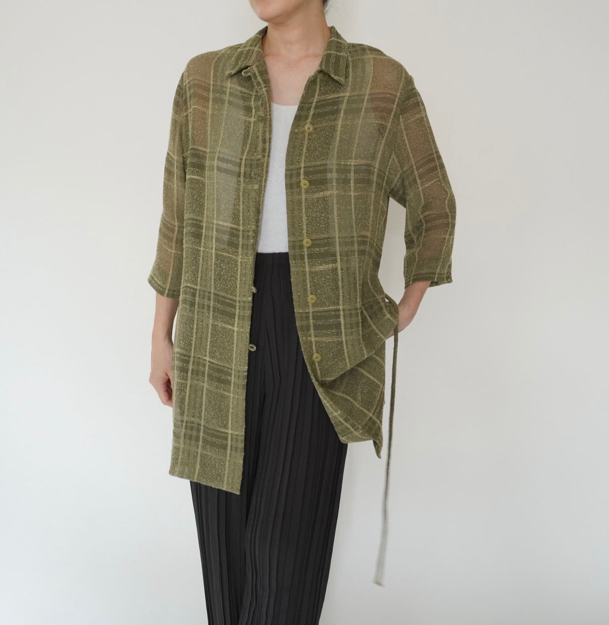90s Plaid Long Shirt, Jacket