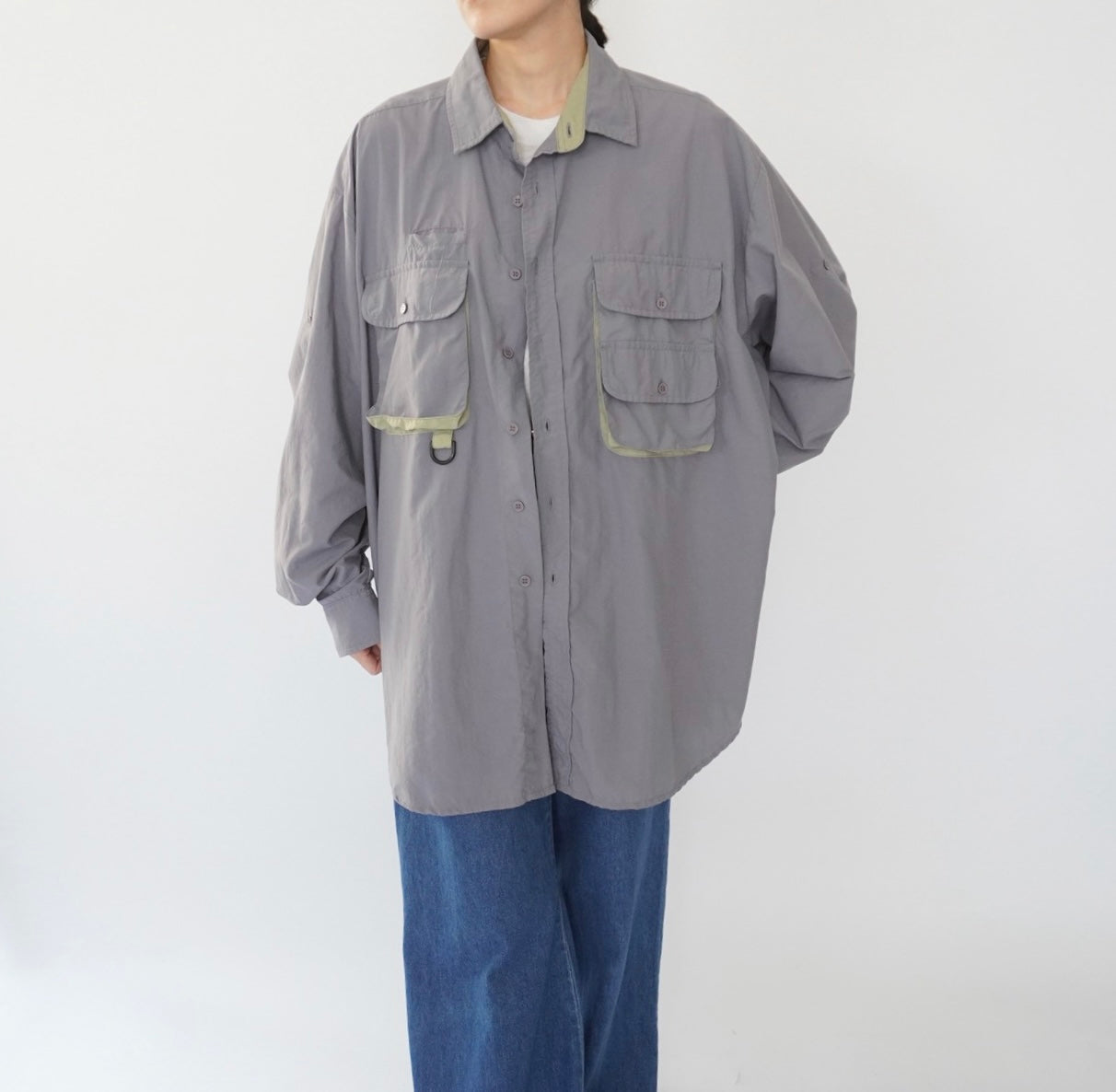 80s "ORIVIS" Nylon Design Shirt