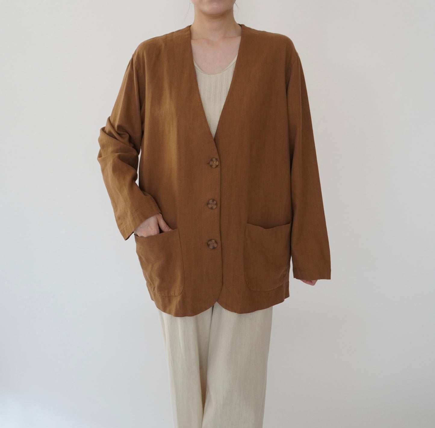 90s Design Linen Jacket