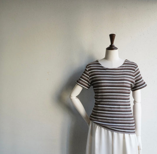 90s Brown Striped Top