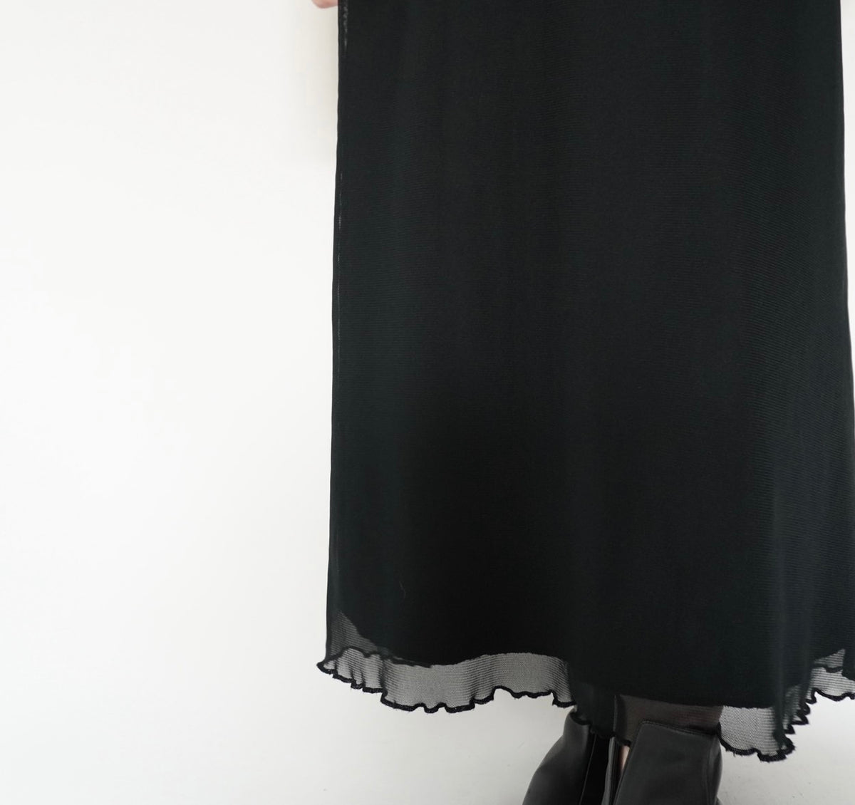 90s Black Sheer Skirt