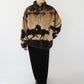 90s Horse Pattern Fleece Jacket Made in USA