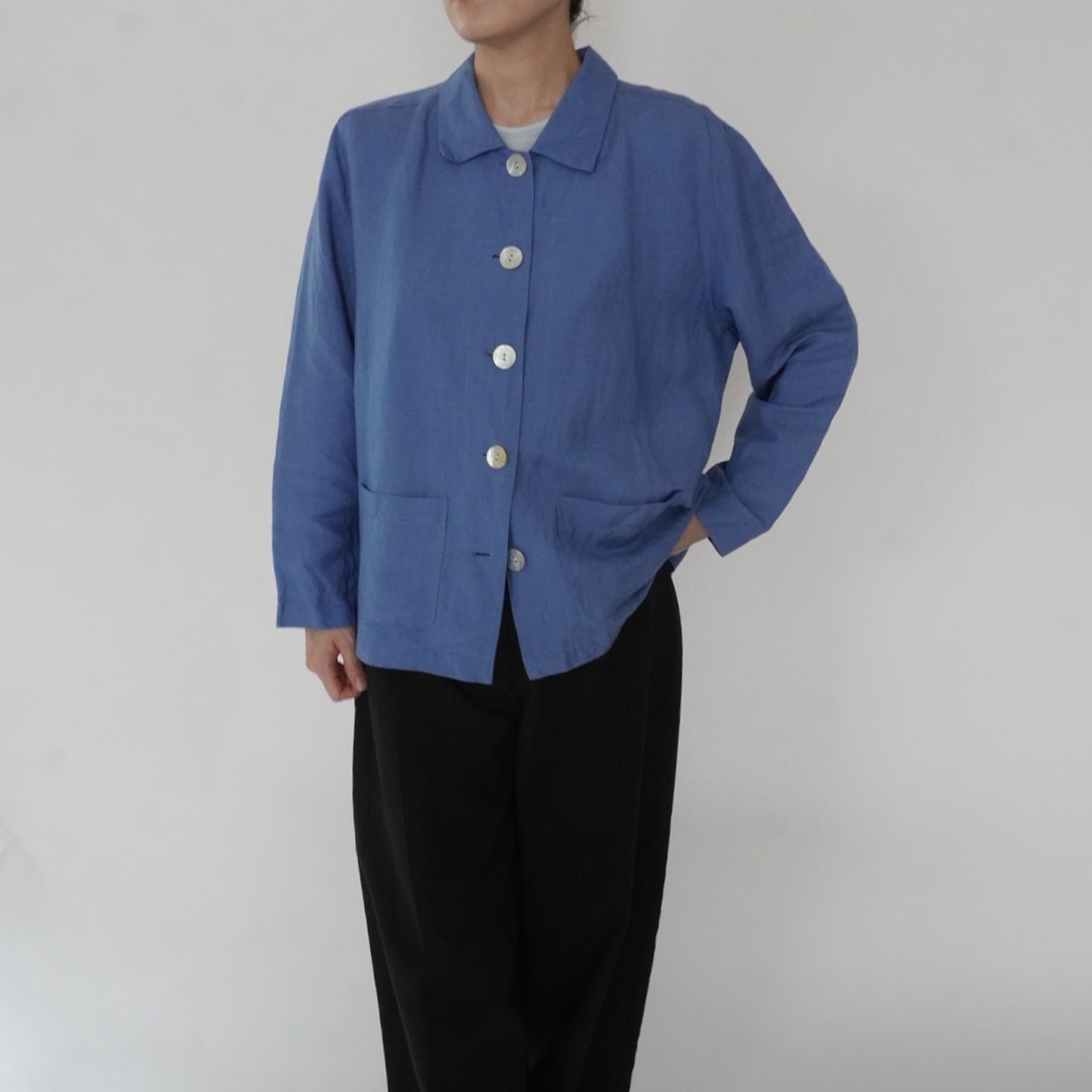 90s Linen Shirt Jacket