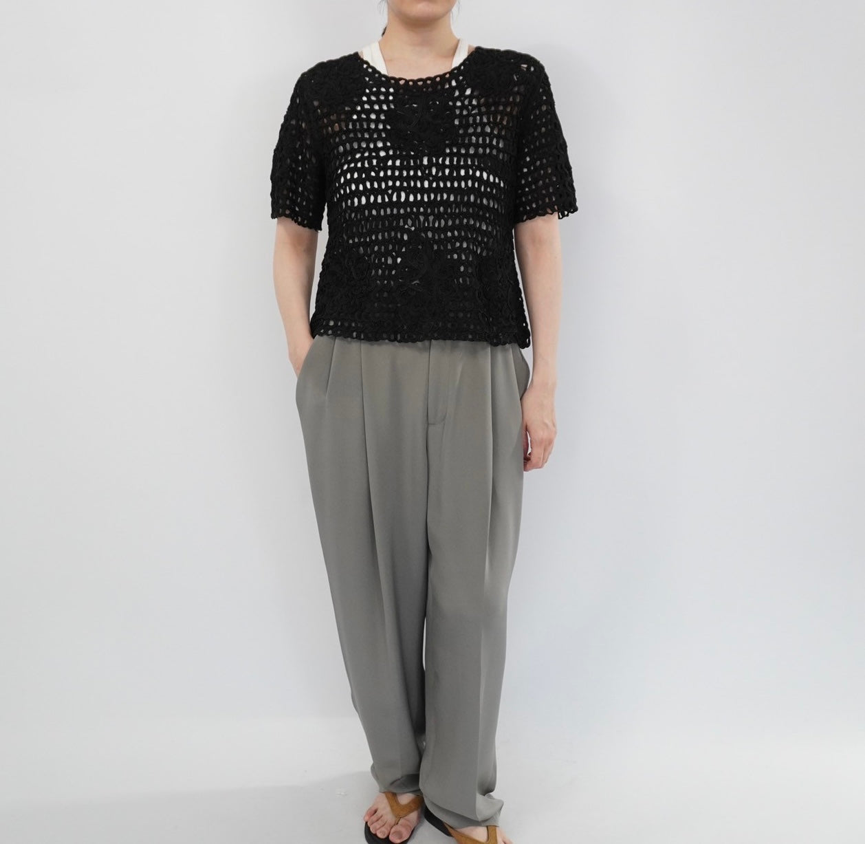 90s Cord Lace Top