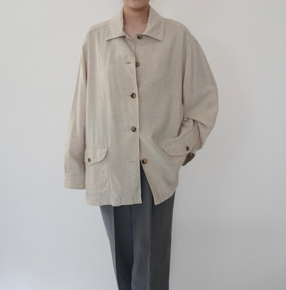 90s Linen Jacket Made in USA